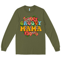 Army Green groovy mama Long Sleeve Tee - Zillion Design Studio
