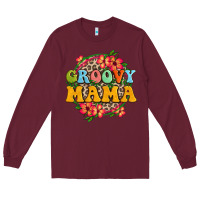 Burgundy groovy mama Long Sleeve Tee - Zillion Design Studio