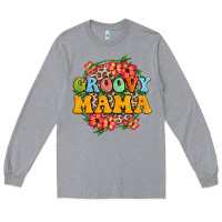 Heather Grey groovy mama Long Sleeve Tee - Zillion Design Studio