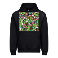 Black Western Cactus And Turquoise Gemstone With Leopard And Cowhide Seamles Urban Hoodie - BundleAndBundleShop