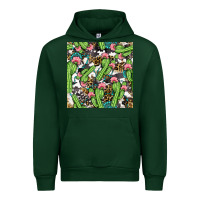 Forest Green Western Cactus And Turquoise Gemstone With Leopard And Cowhide Seamles Urban Hoodie - BundleAndBundleShop