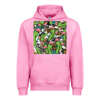 Fuchsia Pink Western Cactus And Turquoise Gemstone With Leopard And Cowhide Seamles Urban Hoodie - BundleAndBundleShop