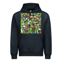 Navy Western Cactus And Turquoise Gemstone With Leopard And Cowhide Seamles Urban Hoodie - BundleAndBundleShop