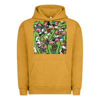 Pigment Peanut Butter Western Cactus And Turquoise Gemstone With Leopard And Cowhide Seamles Urban Hoodie - BundleAndBundleShop
