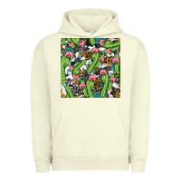 Pigment Pistachio Western Cactus And Turquoise Gemstone With Leopard And Cowhide Seamles Urban Hoodie - BundleAndBundleShop