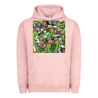 Pigment Salmon Western Cactus And Turquoise Gemstone With Leopard And Cowhide Seamles Urban Hoodie - BundleAndBundleShop