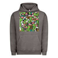 Pigment Tornado Western Cactus And Turquoise Gemstone With Leopard And Cowhide Seamles Urban Hoodie - BundleAndBundleShop