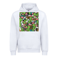 White Western Cactus And Turquoise Gemstone With Leopard And Cowhide Seamles Urban Hoodie - BundleAndBundleShop