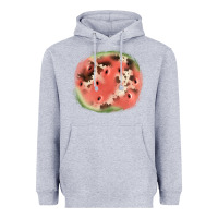 Heather Grey watermelon cowhide patch3 Heavyweight Hoodie - JahusDesignShop