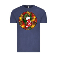 Vintage Denim Santa Stocking Christmas Vintage Tee - RanaPortraitStore
