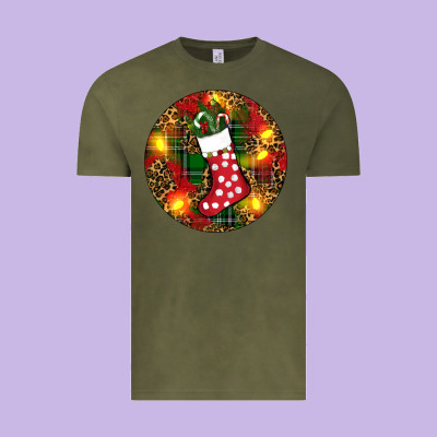 Vintage Tee Santa Stocking Christmas