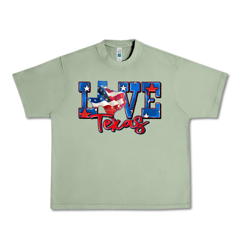 Love Texas Map Urban Heavy Tee by Zillion Design Studio | Teevron