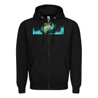 Black jumping bass fishing 16oz libbey cup Zipper Hoodie - HRA Design Shop