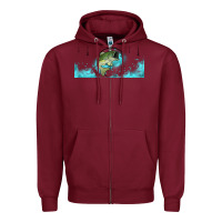 Burgundy jumping bass fishing 16oz libbey cup Zipper Hoodie - HRA Design Shop