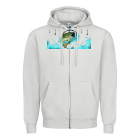 Dove Grey jumping bass fishing 16oz libbey cup Zipper Hoodie - HRA Design Shop