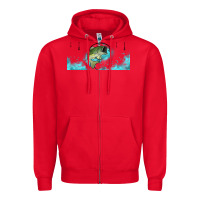 Red jumping bass fishing 16oz libbey cup Zipper Hoodie - HRA Design Shop