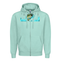 Seafoam jumping bass fishing 16oz libbey cup Zipper Hoodie - HRA Design Shop