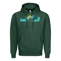 Sports Green jumping bass fishing 16oz libbey cup Zipper Hoodie - HRA Design Shop