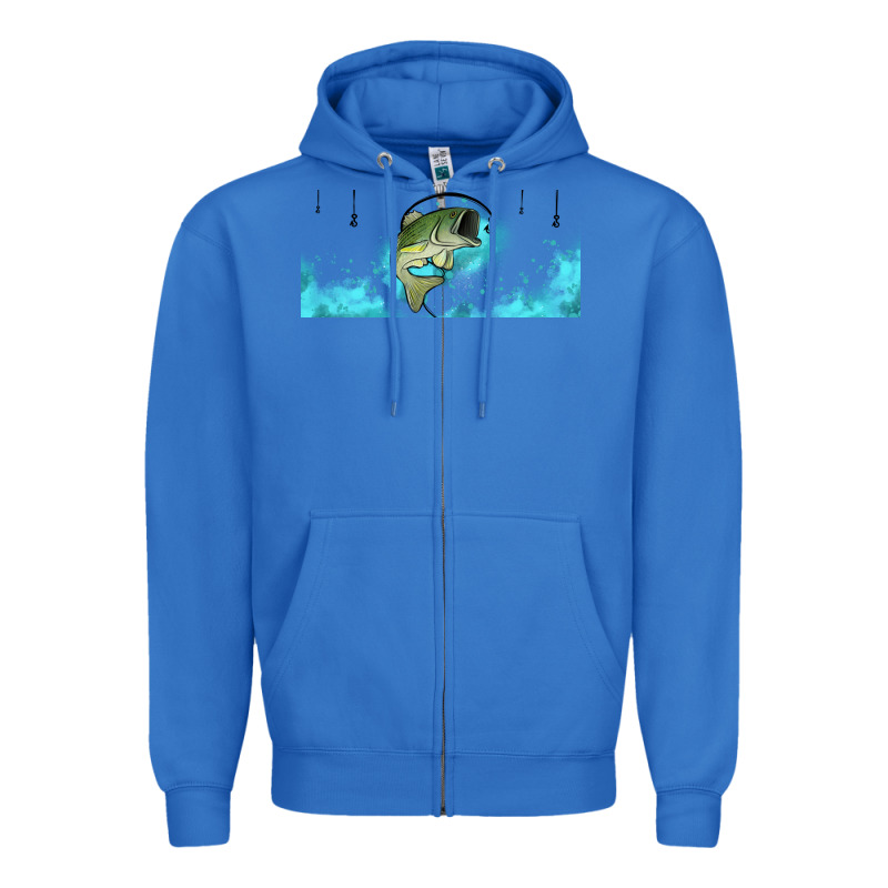 Jumping Bass Fishing 16oz Libbey Cup Zipper Hoodie by HRA Design Shop | Teevron