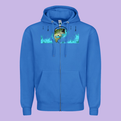 Jumping Bass Fishing 16oz Libbey Cup Zipper Hoodie Designed By Hra Design Shop