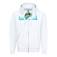 White jumping bass fishing 16oz libbey cup Zipper Hoodie - HRA Design Shop