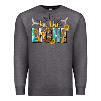 Charcoal Heather be the light Premium Sweatshirt - NancyCooperArtShop