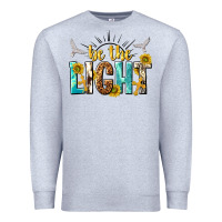 Heather Grey be the light Premium Sweatshirt - NancyCooperArtShop