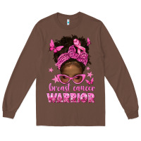 Chestnut afro messy bun breast cancer warrior Long Sleeve Tee - texasbilliewilder