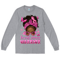 Heather Grey afro messy bun breast cancer warrior Long Sleeve Tee - texasbilliewilder