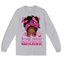 Moon Dust afro messy bun breast cancer warrior Long Sleeve Tee - texasbilliewilder