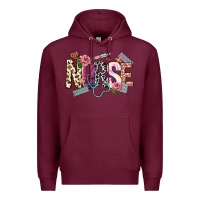 Burgundy nurse Premium Hoodie - NancyCooperArtShop