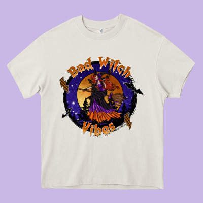 Bad Witch Vibes Heavy Core Tee Designed By Sublimationcraftshop