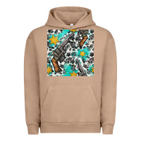 Pigment Burro Western Gun And Sheriff Stars With Cowhide Seamless Pattern Urban Hoodie - BundleAndBundleShop