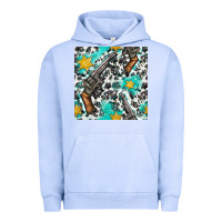 Pigment Grape Ice Western Gun And Sheriff Stars With Cowhide Seamless Pattern Urban Hoodie - BundleAndBundleShop
