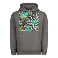 Pigment Tornado Western Gun And Sheriff Stars With Cowhide Seamless Pattern Urban Hoodie - BundleAndBundleShop