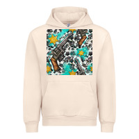 Sandshell Western Gun And Sheriff Stars With Cowhide Seamless Pattern Urban Hoodie - BundleAndBundleShop