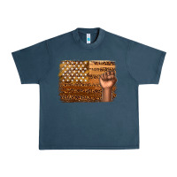 Midnight Navy American melanin flag Urban Heavy Tee - texasbilliewilder