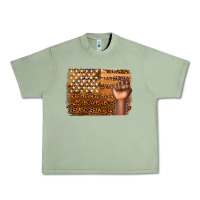 Oil Green American melanin flag Urban Heavy Tee - texasbilliewilder