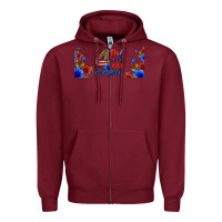 Burgundy floral 4th of july crew 16oz libbey cup Zipper Hoodie - HRA Design Shop