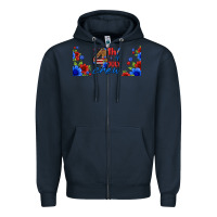 Navy floral 4th of july crew 16oz libbey cup Zipper Hoodie - HRA Design Shop