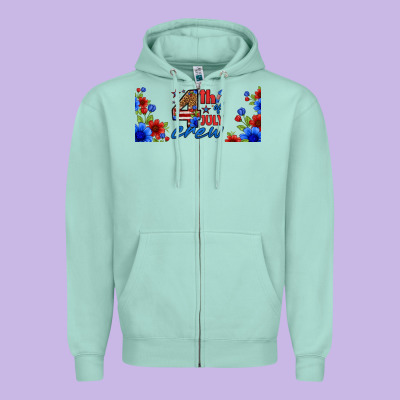 Floral 4th Of July Crew 16oz Libbey Cup Zipper Hoodie Designed By Hra Design Shop