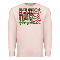 Pale Pink it's the most wonderful time of the year christmas tree cake Premium Sweatshirt - Jasminsmagicworld