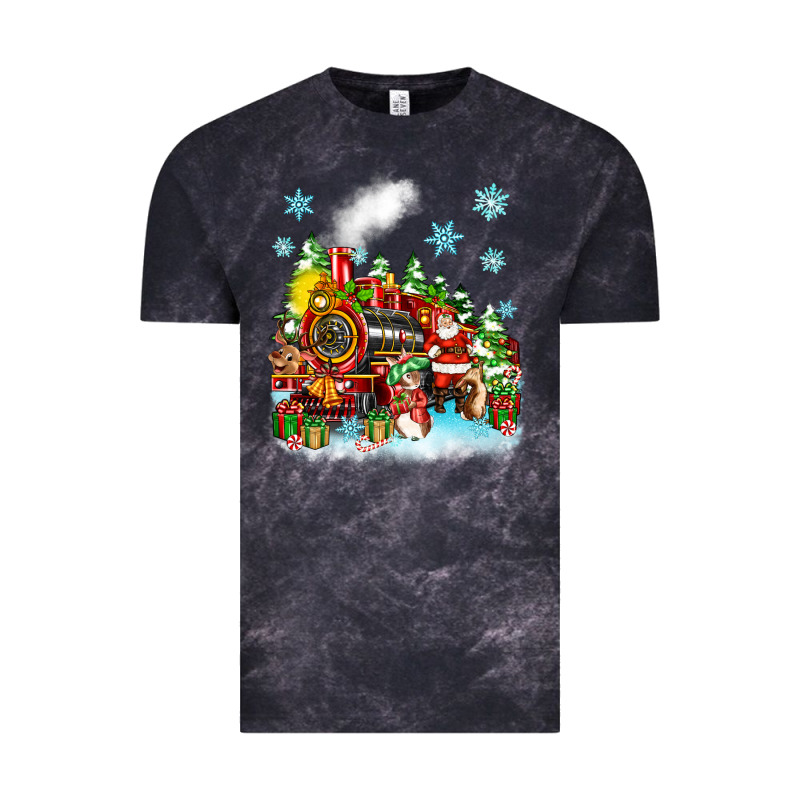 Christmas Santa And Friends Train Vintage Tee by Zillion Design Studio | Teevron
