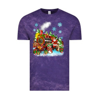 Cloud Purple christmas santa and friends train Vintage Tee - Zillion Design Studio