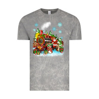 Cloud Rock christmas santa and friends train Vintage Tee - Zillion Design Studio