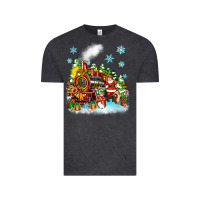 Vintage Black christmas santa and friends train Vintage Tee - Zillion Design Studio