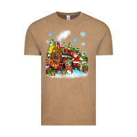 Vintage Coffee christmas santa and friends train Vintage Tee - Zillion Design Studio
