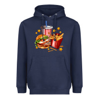Navy hamburger potatoes and coke Heavyweight Hoodie - AdoDesignShop