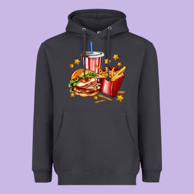Hamburger Potatoes And Coke Heavyweight Hoodie Designed By Adodesignshop