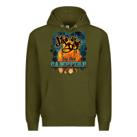 Army Green life is better by the campfire Premium Hoodie - NancyCooperArtShop